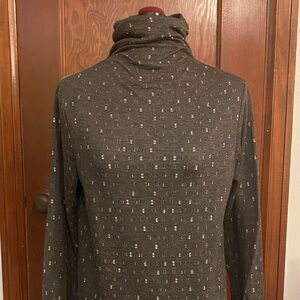 Lilla P Charcoal Rouched Turtleneck/Cowl Tunic